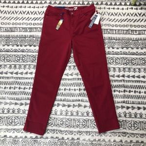 NWT Seven7 High Rise- Red Skinny Fit